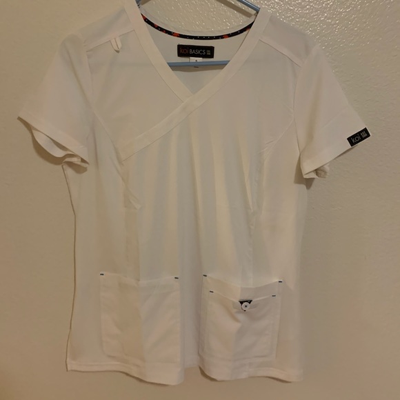 White scrub top